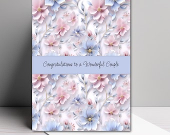 Floral Christian Wedding Card: Congratulations Card