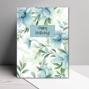 Floral Christian Birthday Card: 5x7 Greeting Card