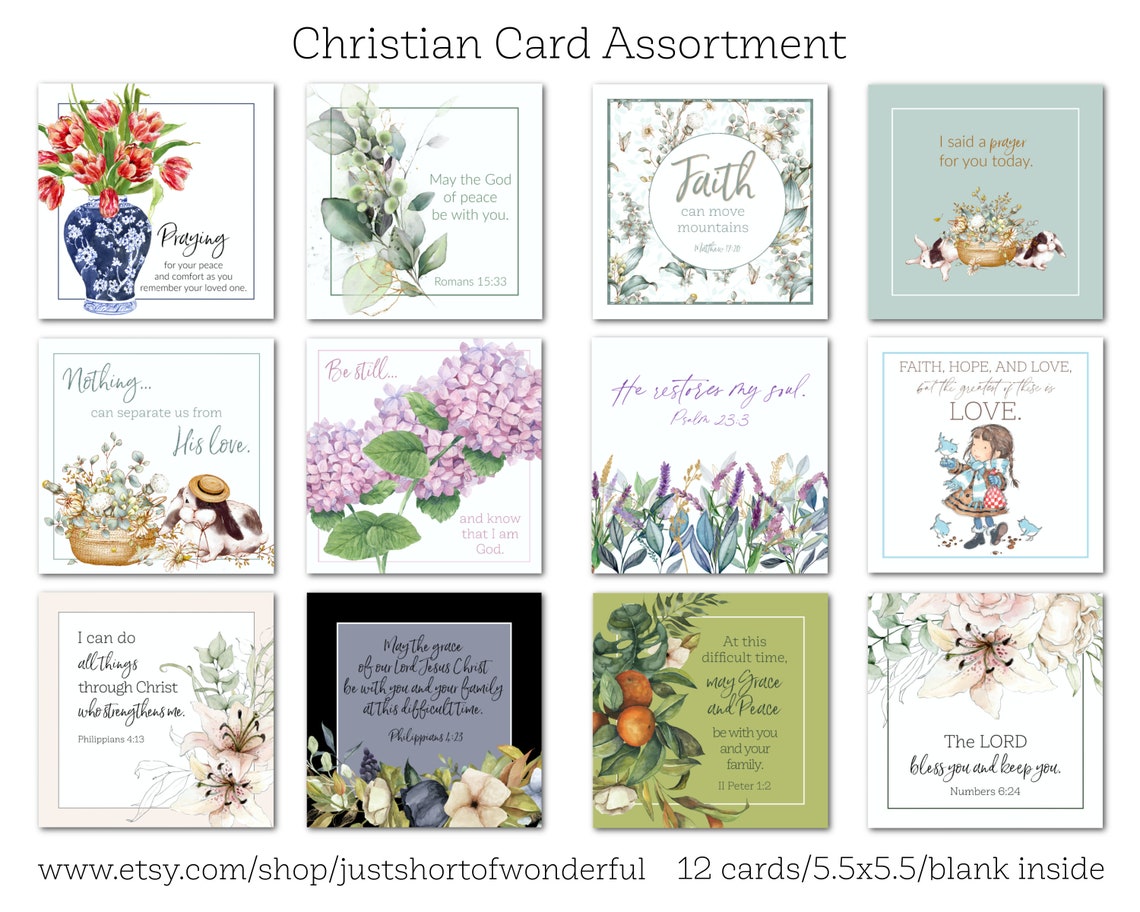 Christian greeting cards 12 boxed cards 12 Christian cards Etsy
