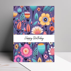 Christian Happy Birthday Card: Colorful 5x7 Greeting Card