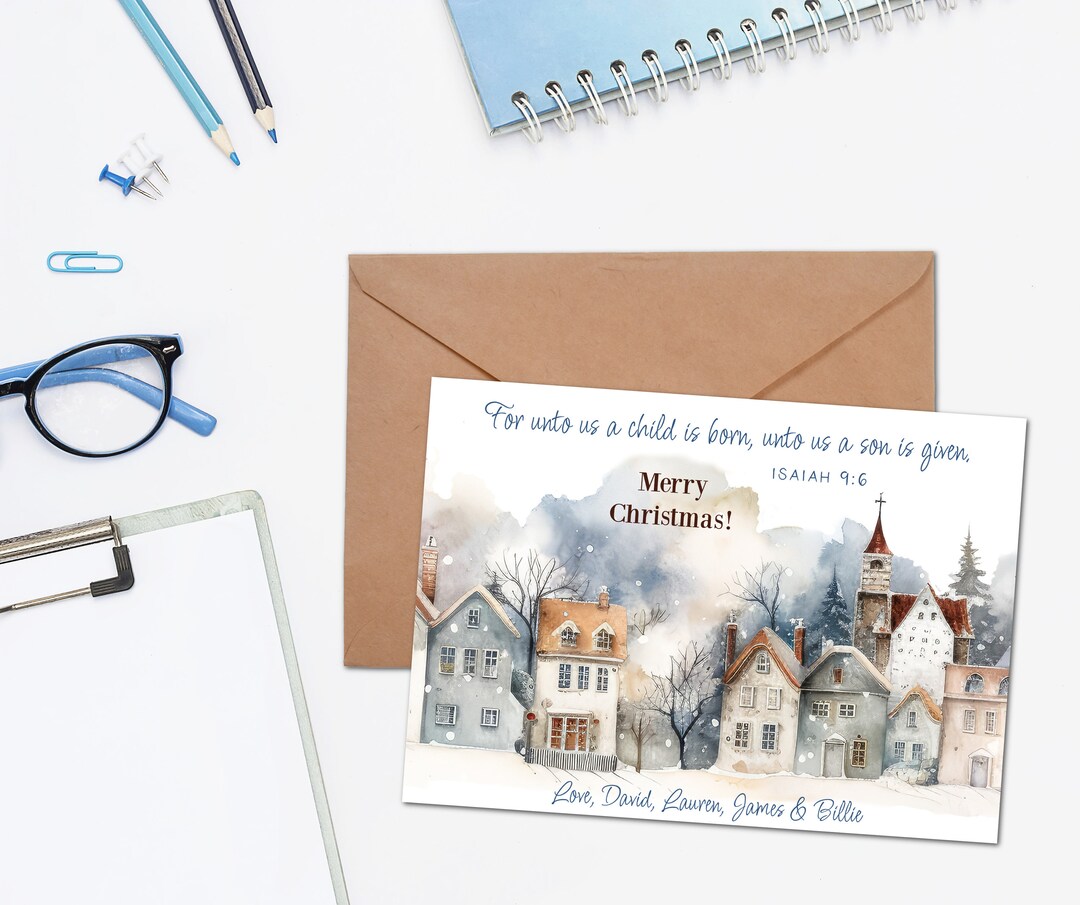 Personalized Christian Christmas Cards Personalized Christmas Etsy