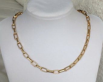 Gold large link necklace thick gold necklace Gold link necklace chunky gold necklace trendy necklace chunky link necklace Elongated Chain