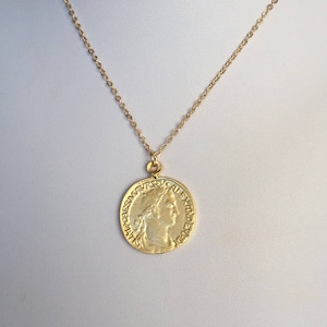 Gold coin necklace Greece gold coin necklace Gold coin medallion Medallion necklace long gold coin necklace gold coin jewelry men gold