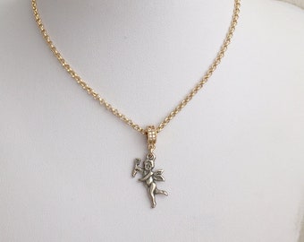 Cupido-engelketting, gouden Belcher-ketting