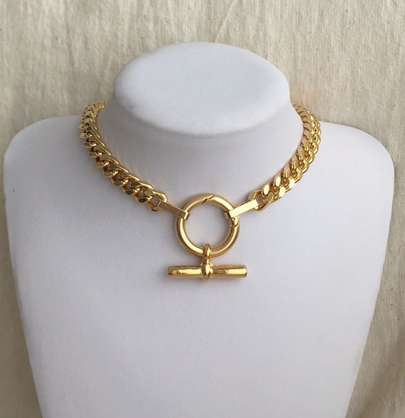 Chunky Gold Necklace Curb Chain 