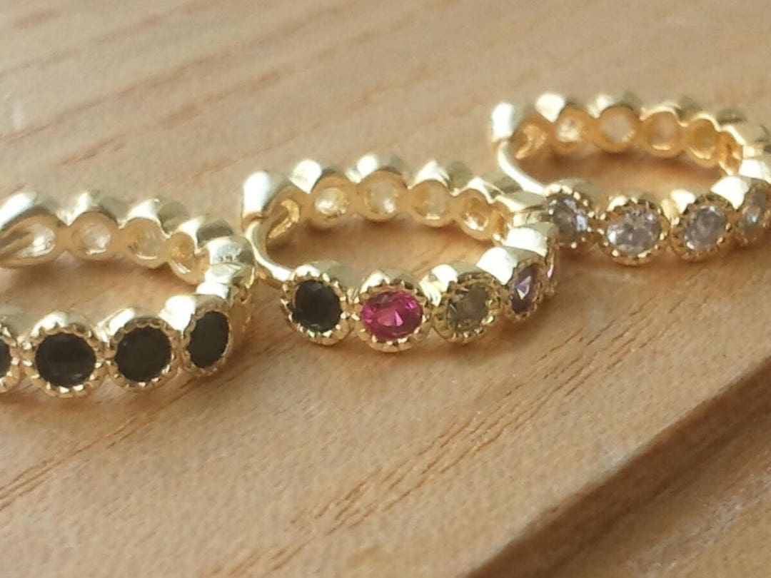 Tiny Gold Hoop Earrings Huggie Earrings Tiny Gold Hoop Earrings Second ...