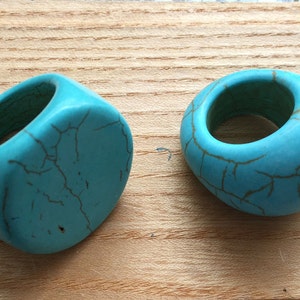 Large size Turquoise ring, Turquoise wide band ring, Statement ring, Turquoise jewelry, Stone Boho ring Statement stone ring wide band ring