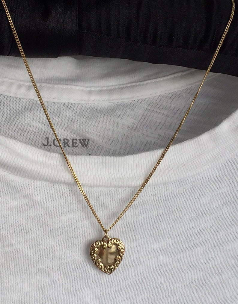 Heart Pendant Necklace Gold Dainty Image 0