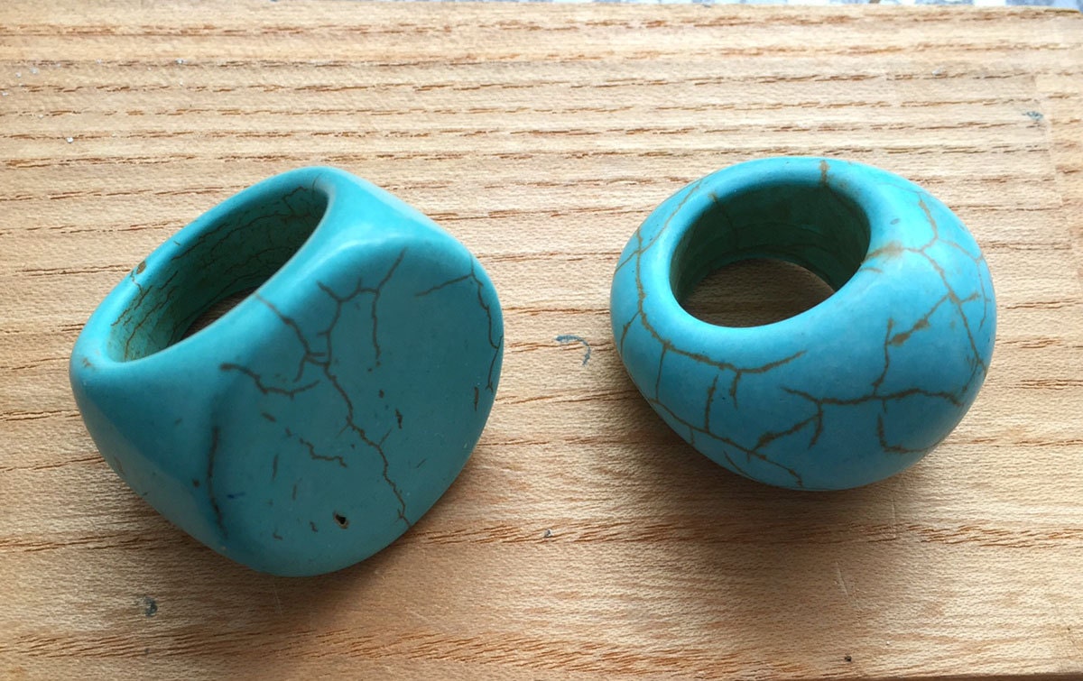 Large size Turquoise ring Turquoise wide band ring Statement domed ring, Turquoise jewelry, Stone Boho Statement stone ring wide band rings