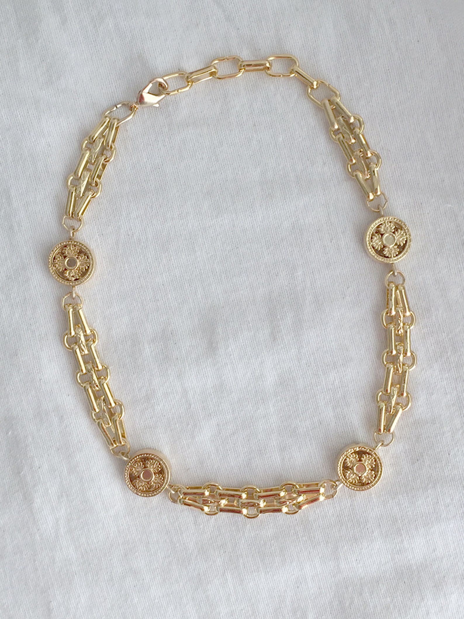 Gold Choker Wide Gold Necklace Statement Gold Choker Gold Link - Etsy