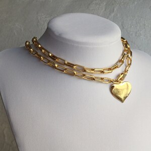 Gold Large Link Necklace Statement Thick Gold Necklace Gold Link Necklace Chunky Gold Necklace ...