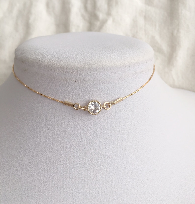 Delicate Gold Necklace Tiny Gold Sun Neckline Necklace Etsy