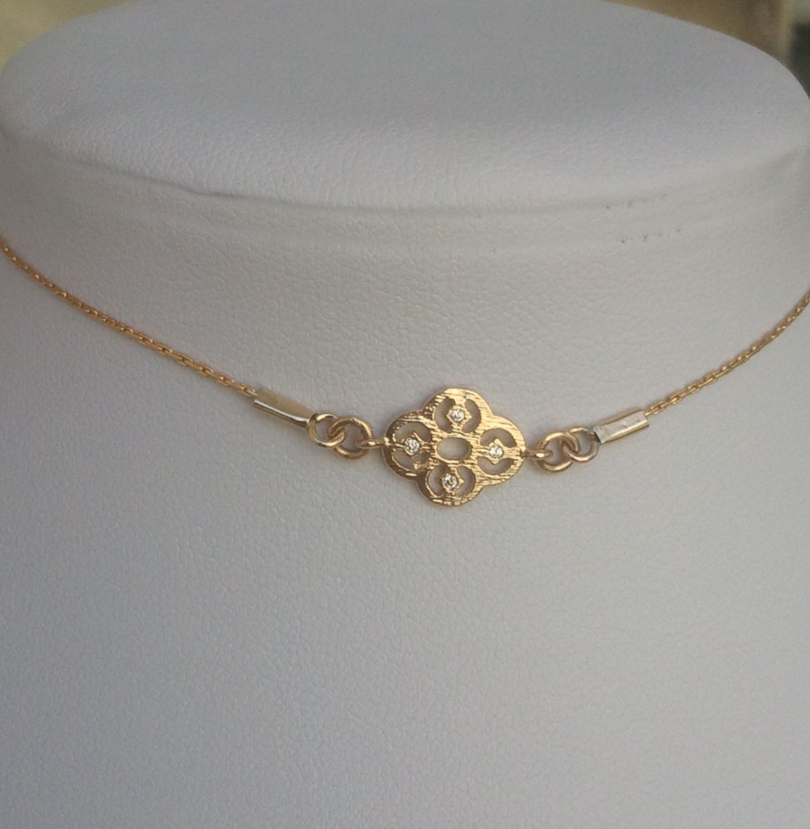 Delicate Gold Choker Necklace Tiny Gold 