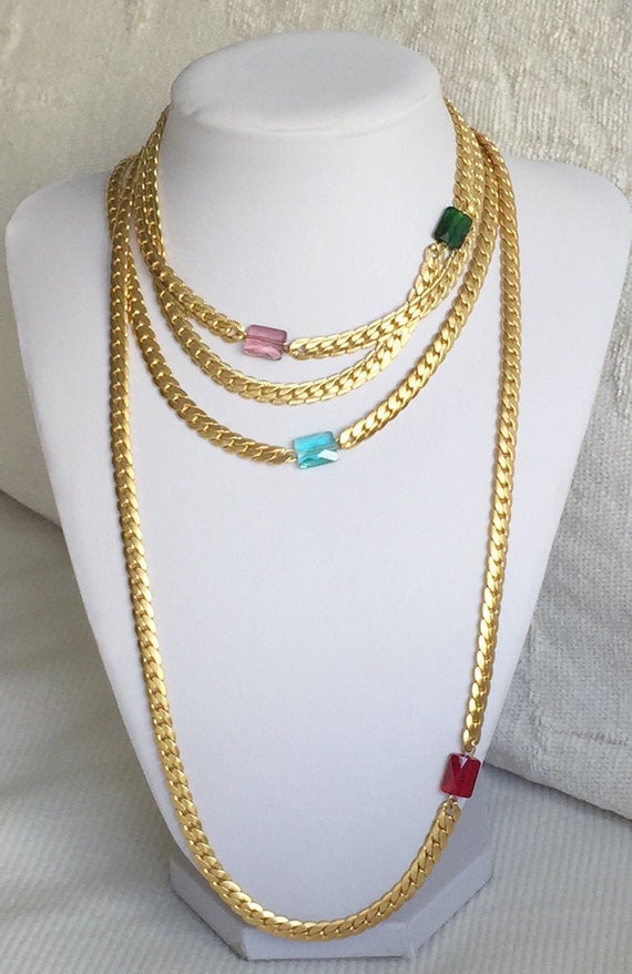 wide flat gold necklace