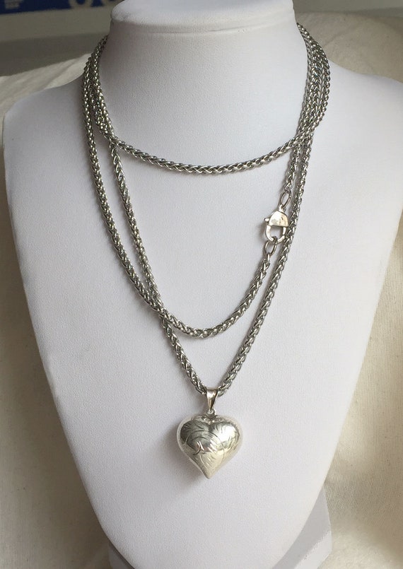 ネックレス・ペンダント Big Melting Heart String Necklace Amazon.com: Womens Puffed Heart String Necklace Long Wrap