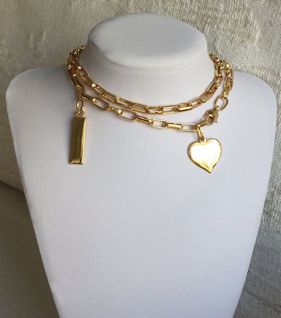 14K Yellow Gold Large Chain Link Necklace