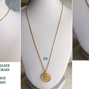 Gold coin necklace Gold hammered necklace 14k gold medallion necklace gold coin pendant Greek coin necklace gold sun pendant necklace flower image 5