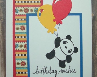 Panda Birthday card handmade