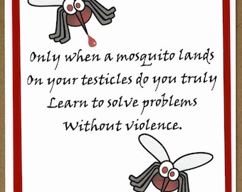 a Mosquito on your testicles! Humorous greeting card