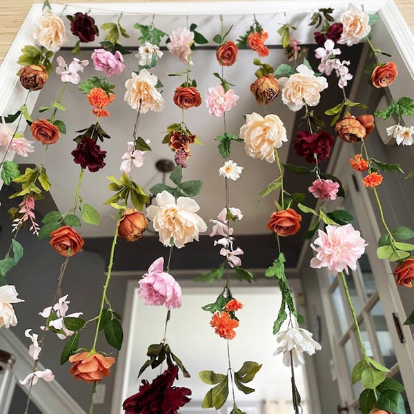 Flower Garland Wall Decor Etsy