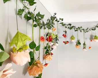 Enchanting Fall Wedding Floral Garland: Wildflower Backdrop for Romantic Autumn Ceremony and Reception Decor