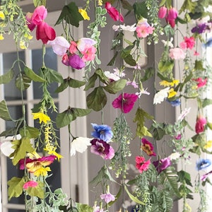 Wildflower Garland Hanging Flower Decor, Flower Garland Wall Decor, Hanging Flower Backdrop