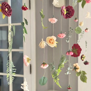 Hanging Flowers, Wedding Flower Garland, Flower Garland Wall Decor, Flower Garland Nursery