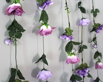 Wedding Reception Decorations, Spring Garland Purple Flower Garland, Hanging Flower Garland, Wedding Decorations