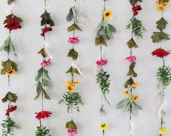 Flower Garland Wedding Flower Garland, Hanging Flower Backdrop, Wedding Ceremony Backdrop, Artificial Flower Garland, Wedding Flower Wall