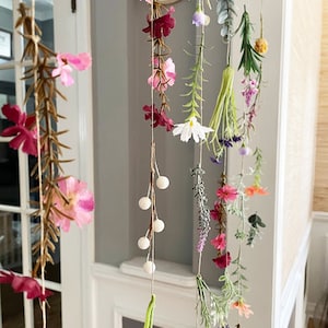Wildflower Wedding Garland – Boho Hanging Floral Strands for Ceremony Arch, Photobooth & Head Table Backdrop
