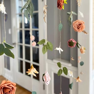 Flower Garland Hanging Flowers, Wedding Flower Garland, Wedding Garland, Flower Garland Wall Decor, Flower Garland Nursery