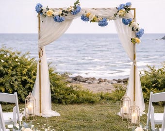 Blue Hydrangea Garland Wedding Arch Decor, Sweetheart Table Garland, Coastal Wedding, Head Table Flowers