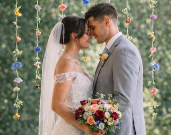 Colorful Floral Hanging Garland for Wedding Arch, Head Table, Cake Table & Photo Backdrop