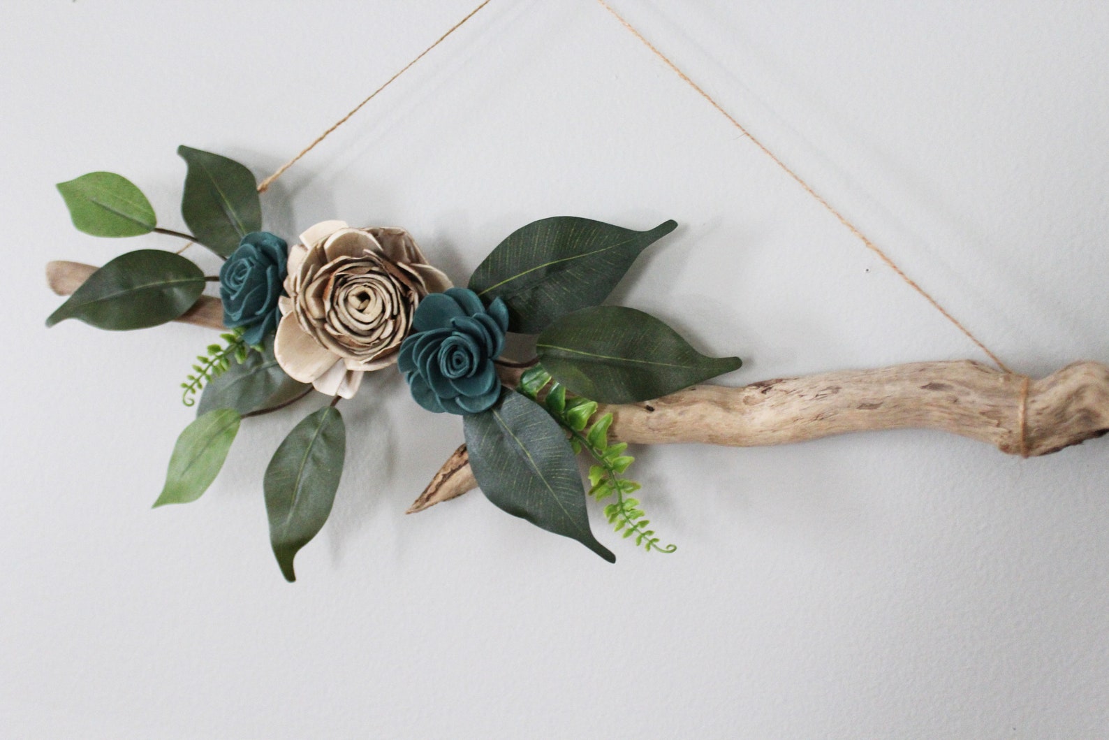 Flower Wall Hanging Boho Flower Wall Hanging Driftwood Art Etsy