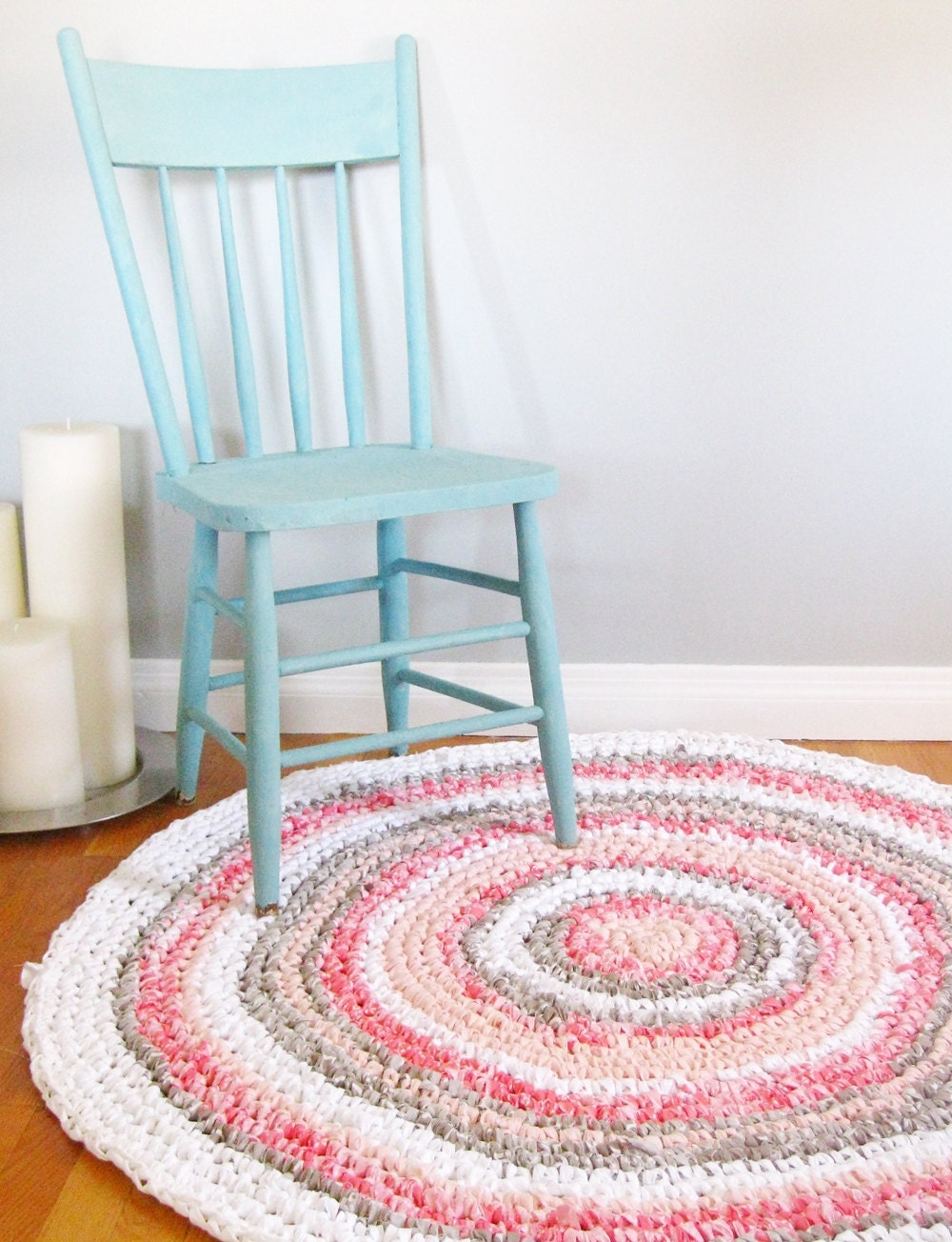 Round Rag Rug Custom Rug Girl Nursery Decor Girl Nursery Etsy