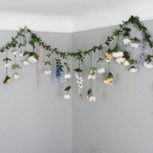Hanging Flower Backdrop, Wedding Flower Garland, Wedding Ceremony Backdrop, Silk Flower Garland, Wedding Flower Wall image 5