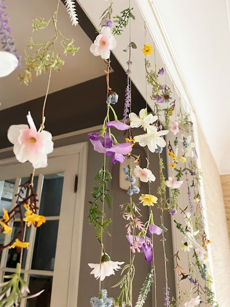 Wildflower Garland, Hanging Flowers, Wedding Flower Garland, Hanging ...