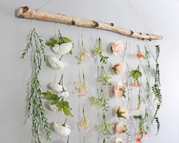 Boho Home Decor Flower Wall Hanging, Boho Flower Wall Hanging, Boho Wall  Hanging Plant Wall Hanging, Greenery Hanging Wall Hanging 