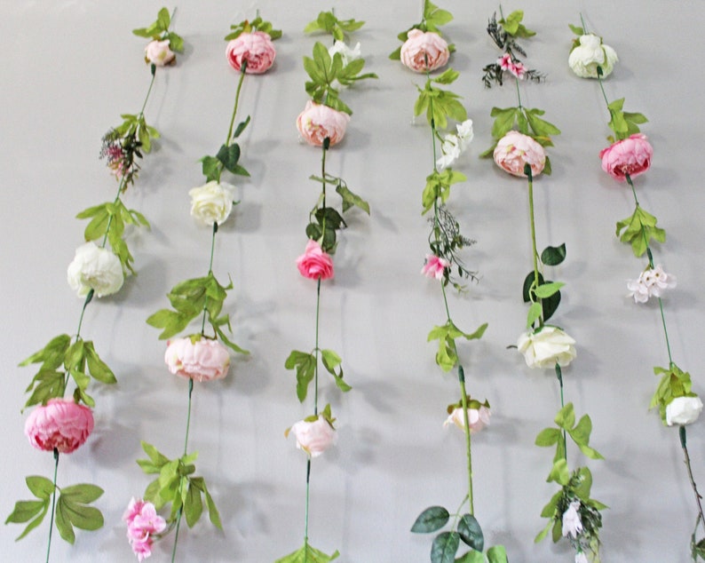 Flower Garland Wall Decor Dorm Room Decor Flower Garland Etsy