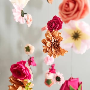 Bright Boho Flower Garlands for Wedding Arch, Colorful Wedding Backdrop Hanging Floral Decor, Photo Booth Garland and Ceremony Decor