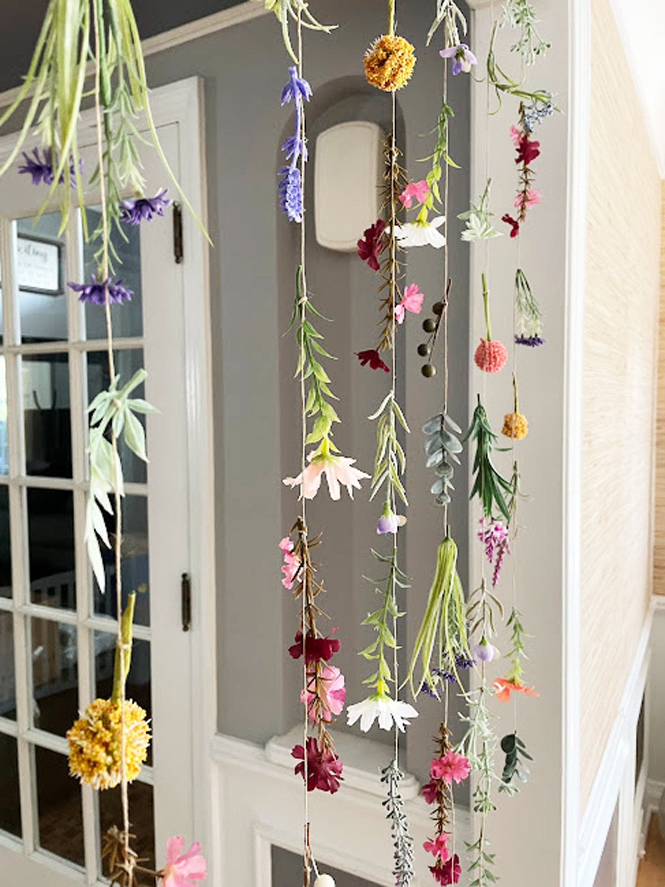 Shldybc Wildflower Garland Colorful Spring and Summer Garland Front Door  Simulation Dried Flower Garland Buttercup Fresh Green Plant Immortal  Flower