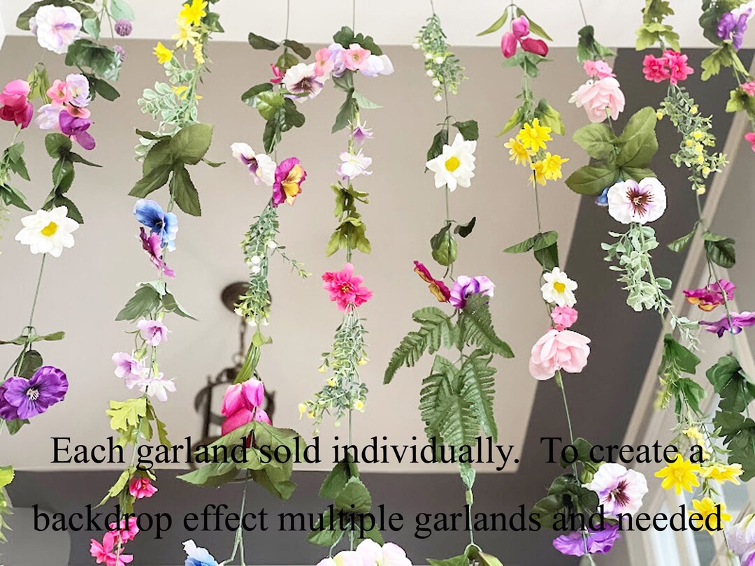 Wildflower Garland Hanging Flower Decor Flower Garland Wall - Etsy