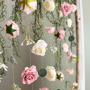 Hanging Flowers, Wedding Flower Garland Backdrop, Flower Garland Wall Decor, Hanging Flowers Garland, Hanging Floral Decor, Wedding Garland