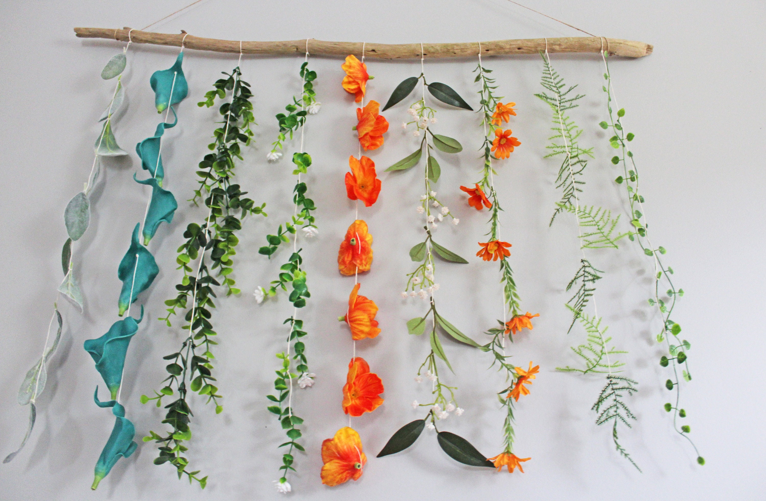 Boho Flower Wall Hanging Flower Wall Hanging Boho Wall Etsy