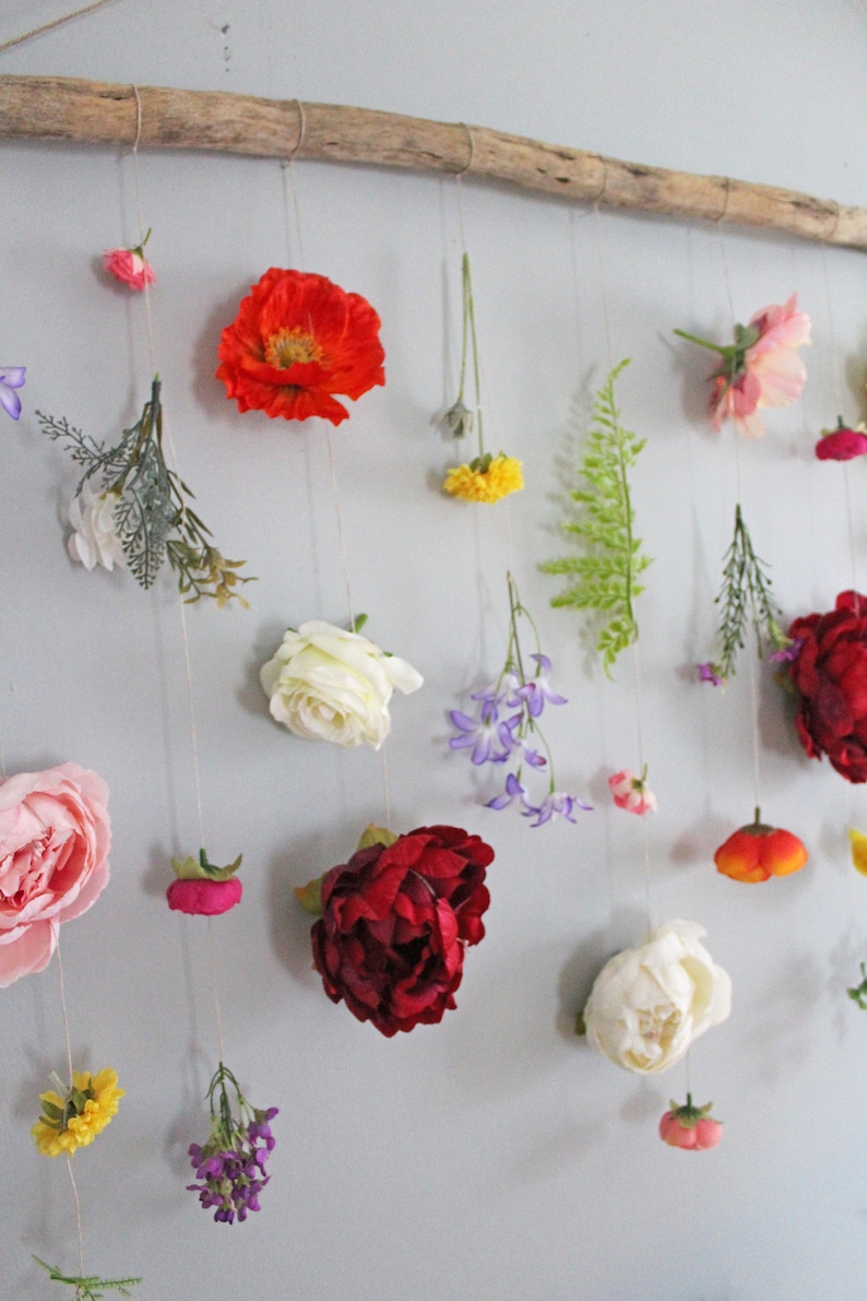Boho Decor Flower Wall Hanging Boho Wall Decor Boho Flower Etsy