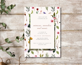 Bridal Brunch Invitation, Bridal Shower Invite, Bridal Shower Invitation Template, Bridal Shower Brunch Invitation Editable Template