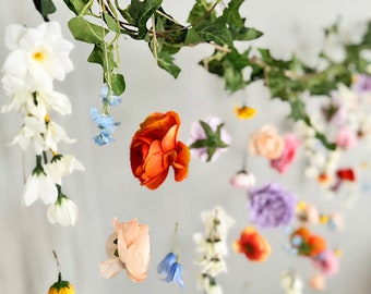 Hanging Wildflower Backdrop, Wildflower Garland, Hanging Flower Garland, Flower Garland Backdrop, Flower Garland Wedding