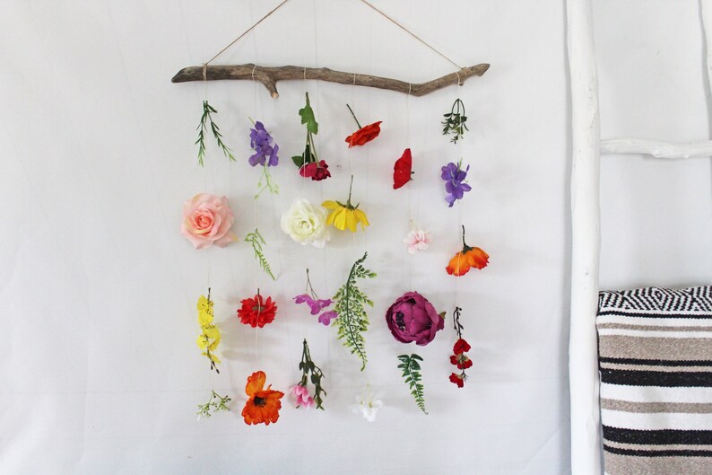 Boho Decor Flower Wall Hanging Boho Wall Decor Boho Flower Etsy