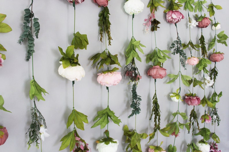 Hanging Flower Decor Flower Garland Wall Decor Flower Etsy