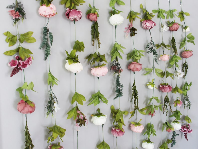 Hanging Flower Decor Flower Garland Wall Decor Flower Etsy UK